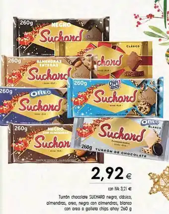 Cash Ifa Turrón chocolate suchard negro, clásico almendras, oreo, negro con almendras, blanco con oreo o galleta chips shoy oferta