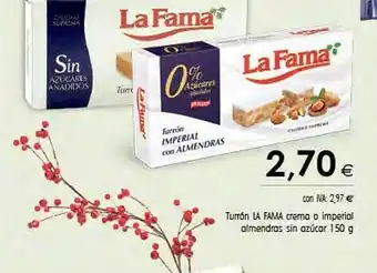 Cash Ifa Turrón la fama crema o imperial almendras sin azúcar oferta
