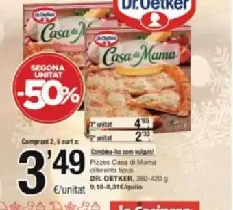 SPAR Fragadis Segona unitat -50% pizzes casa di mama diferents tipus dr oetker oferta