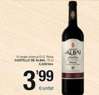 SPAR Fragadis Vi negre criança d.o. rioja castillo de albai oferta