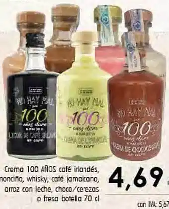 Cash Ifa Crema 100% años café irlandés, nonciño whisky café jamaicano, arroz con leche, choco-cerezas o fresa botella oferta