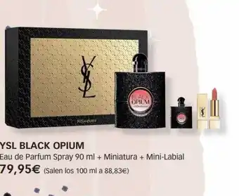 Perfumería Prieto Ysl black opium eau de parfum spray+ maniatura + mini-labial oferta