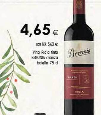 Cash Ifa Vino rioja tínto beronia crianza botella oferta