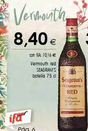Cash Ifa Vermouth red seagram's botella oferta