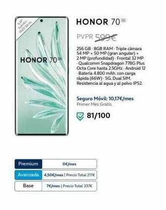 Movistar Honor 70 5g oferta