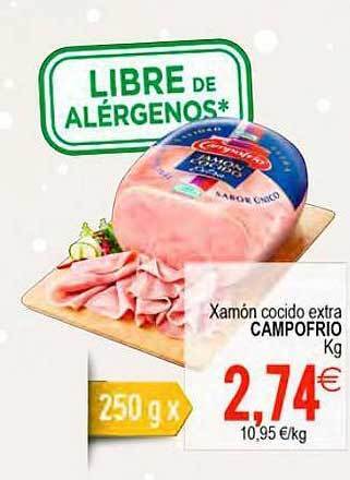 Plenus Supermercados Xamón cocido extra campofrio oferta
