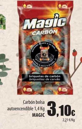 Carbón bolsa autoencendible magic