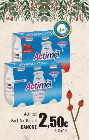 Spar Tenerife Actimel pack 6 danone oferta