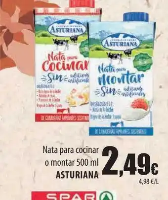 Spar Tenerife Nata para cocinar o montar asturiana oferta