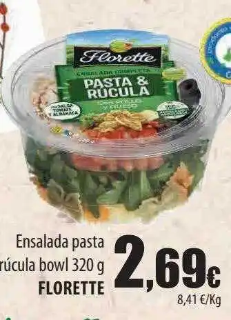 Spar Tenerife Ensalada pasta rúscula bowl florette oferta