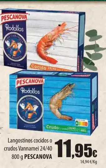 Spar Tenerife Langostinos cocidos o crudos vannamei 24-40 pescanova oferta