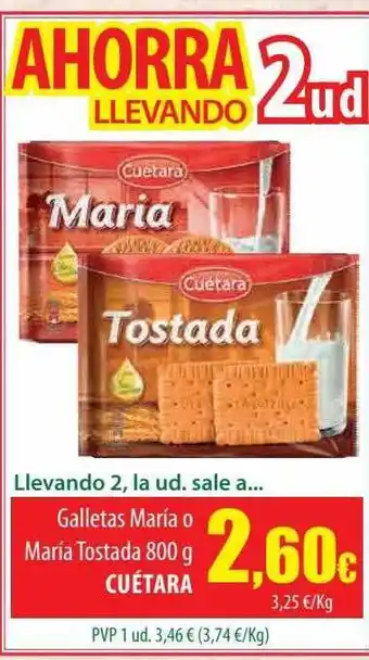 Spar Tenerife Galletas maría o maría tostada cuétara oferta