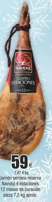 FROIZ Jamón serrano reserva navidul 4 estaciones 12 meses de curación pieza aprox oferta