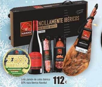 FROIZ Lote jamón de cebo ibérico 50% raza ibérica navidul oferta