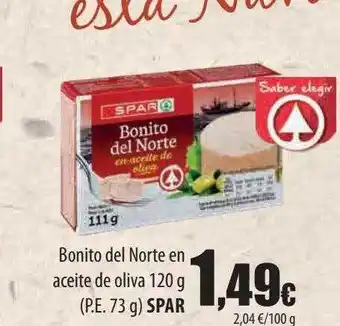 Spar Tenerife Bonito del norte en aceite de oliva spar oferta