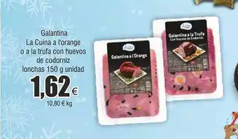 FROIZ Galantina la cuina a l'orange o a la trufa huevos de codorniz lonchas oferta