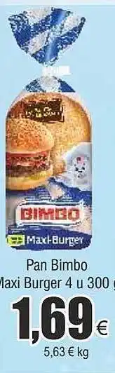 FROIZ Pan bimbo maxi burer 4 oferta