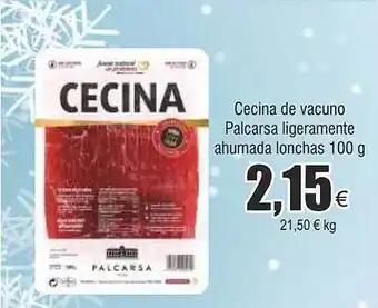 FROIZ Cecina de vacuno palcarsa ligeramente ahumada lonchas oferta