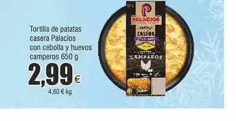 FROIZ Tortillas de patatas casera palacios con cebolla y huevos camperos oferta