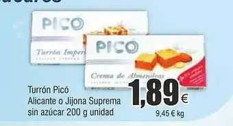 FROIZ Turrón picó alicante o jijona suprema sin azúcar oferta