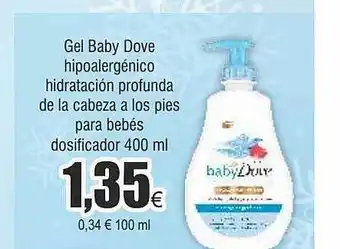 FROIZ Gel baby dove hipoalergénico hidratación profunda de la cabeza a los pies para bebés dosificador oferta