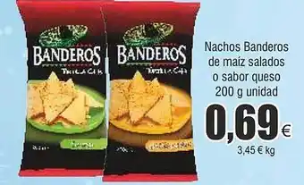 FROIZ Nachos banderros de maíz salados o sabor queso oferta