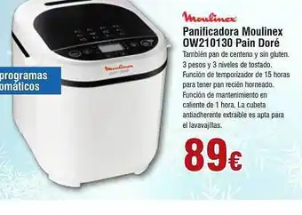 FROIZ Panificador moulinex ow210130 pain doré oferta
