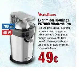 FROIZ Exprimidor moulixex pc700d vitafresh pro oferta