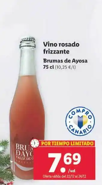 Lidl Vino rosado frizzante brumas de ayosa oferta