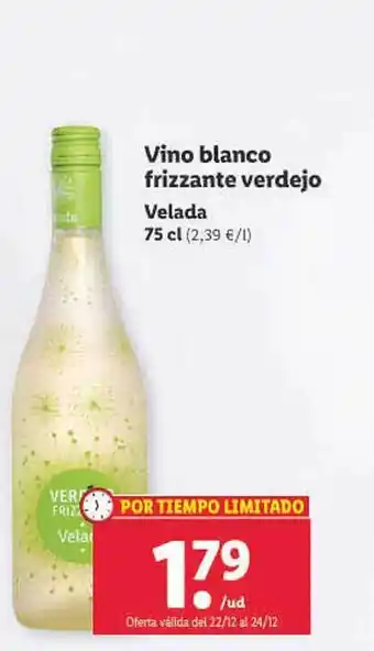 Lidl Vino blanco frizzante verdejo velada oferta