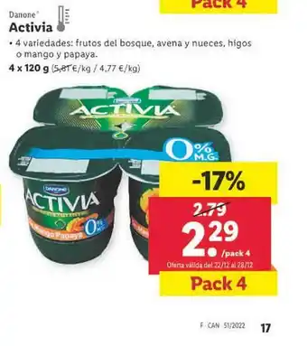 Lidl Danone activia oferta