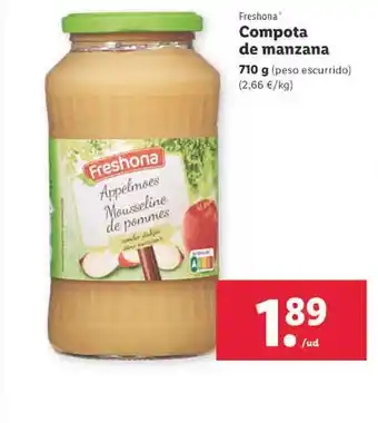 Lidl Freshona compota de manzana oferta