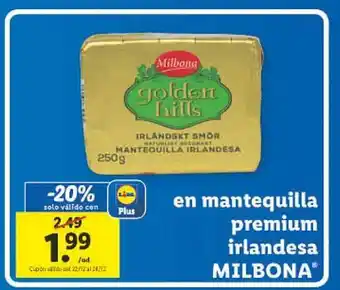 Lidl Mantequilla premium irlandesa milbona oferta