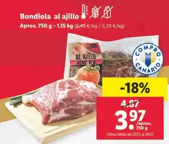 Lidl Bondiola al ajillo oferta
