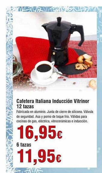 FROIZ Cafetera italiana inducción vitrinor 12 tazas oferta
