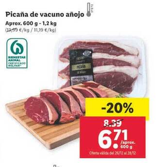 Lidl Picaña de vacuno añojo oferta