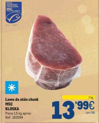 Makro Lomo de atún chunk msc kloska oferta