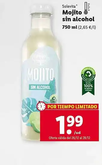 Lidl Solevita mojito sin alcohol oferta