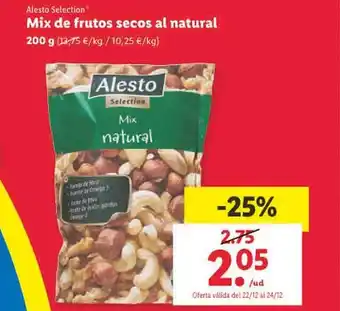 Lidl Alesto selection mix de frutos secos al natural oferta