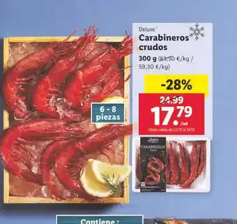 Lidl Deluxe carabineros crudos oferta