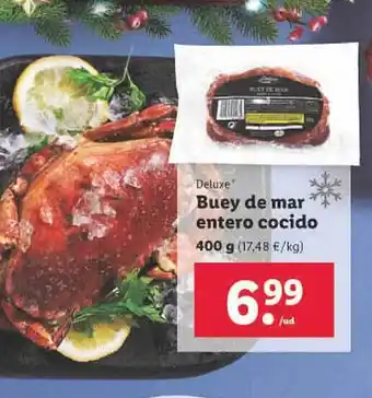 Lidl Deluxe buey de mar entero cocido oferta