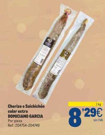 Makro Chorizo o salchichón cular extra domiciano garcia oferta