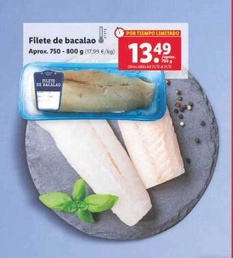 Lidl Filete de bacalao oferta