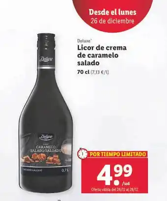 Lidl Deluxe licor de crema de caramelo salado oferta