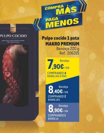 Makro Pulpo cocido 1 pata makro premium oferta