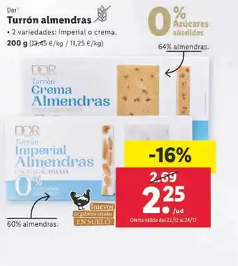 Lidl Dor turrón almendras oferta