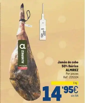 Makro Jamón de cebo 50% ibérico almirez oferta