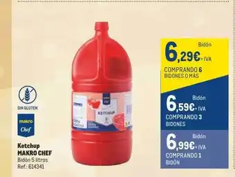 Makro Ketchup makro chef bidón 5 litros oferta