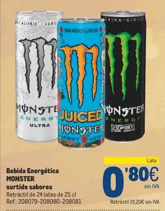 Makro Bebida energética monster surtido sabores oferta
