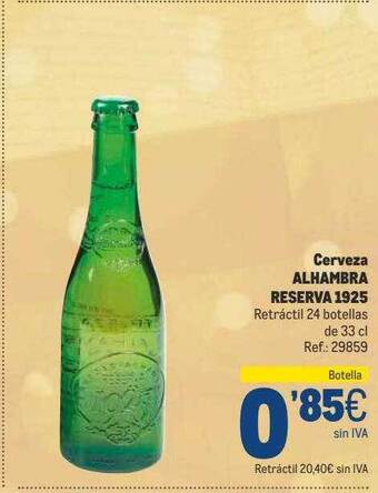 Makro Cerveza alhambra reserva 1925 oferta